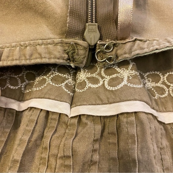 Vintage 80’s Prairie Skirt Large Drop Waist Multi Tiered Khaki and Ivory Retro - Picture 16 of 16